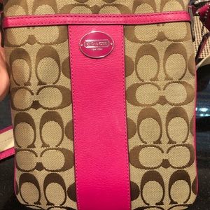 Gently used, pink over she shoulder Coach purse